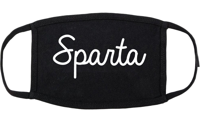 Sparta Illinois IL Script Cotton Face Mask Black