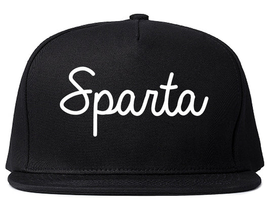 Sparta Illinois IL Script Mens Snapback Hat Black