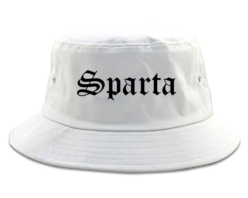 Sparta Illinois IL Old English Mens Bucket Hat White
