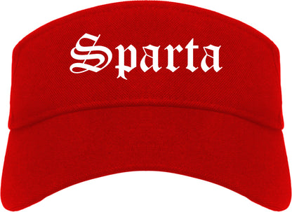 Sparta Tennessee TN Old English Mens Visor Cap Hat Red