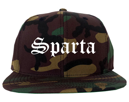 Sparta Wisconsin WI Old English Mens Snapback Hat Army Camo