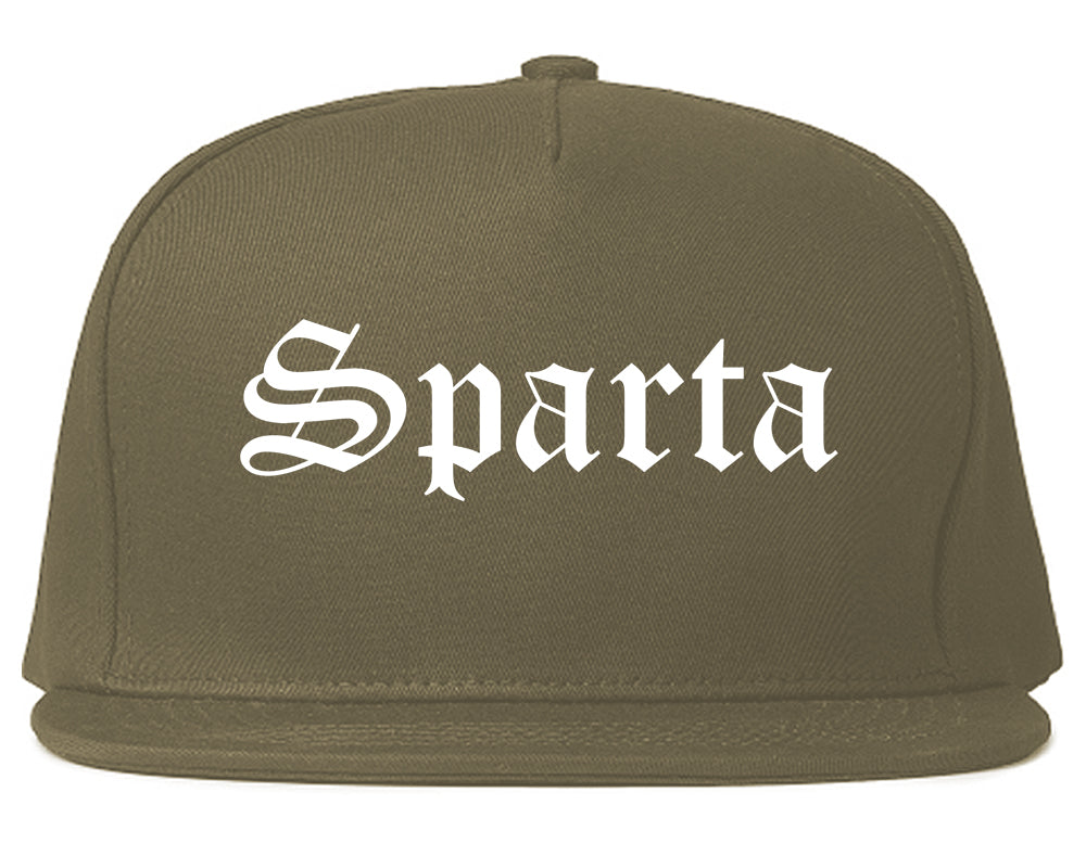 Sparta Wisconsin WI Old English Mens Snapback Hat Grey
