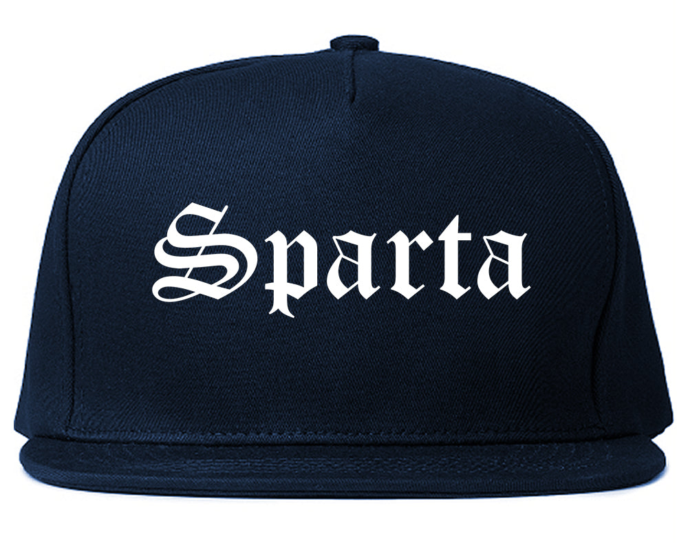 Sparta Wisconsin WI Old English Mens Snapback Hat Navy Blue