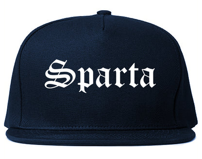 Sparta Wisconsin WI Old English Mens Snapback Hat Navy Blue