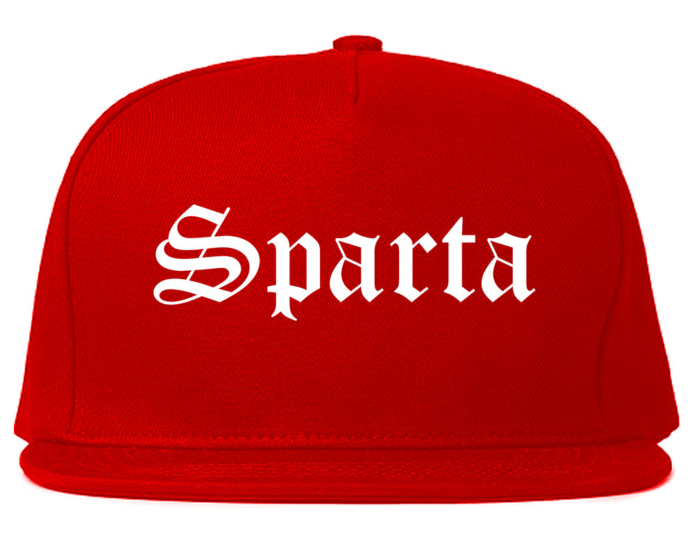 Sparta Wisconsin WI Old English Mens Snapback Hat Red