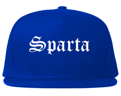 Sparta Wisconsin WI Old English Mens Snapback Hat Royal Blue