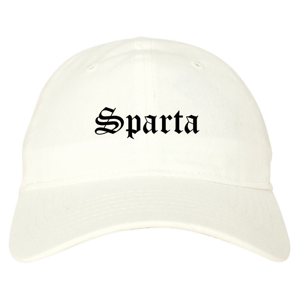 Sparta Wisconsin WI Old English Mens Dad Hat Baseball Cap White