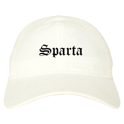 Sparta Wisconsin WI Old English Mens Dad Hat Baseball Cap White