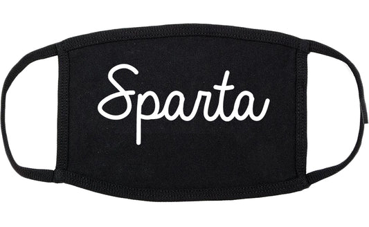 Sparta Wisconsin WI Script Cotton Face Mask Black