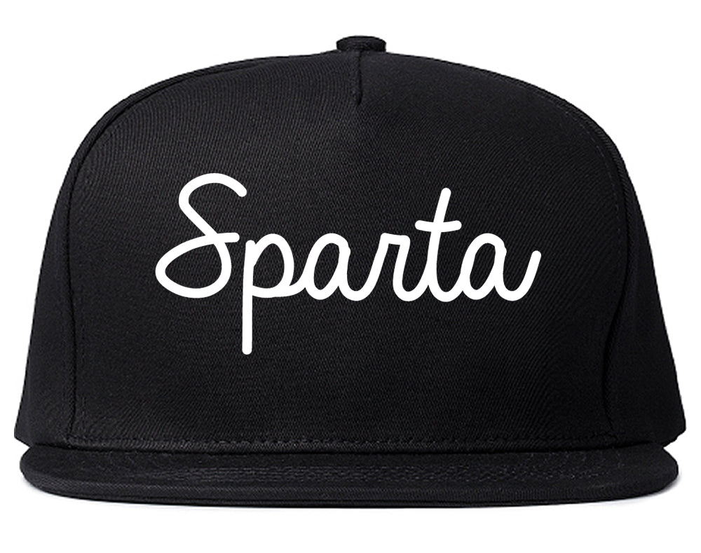 Sparta Wisconsin WI Script Mens Snapback Hat Black