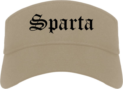 Sparta Wisconsin WI Old English Mens Visor Cap Hat Khaki