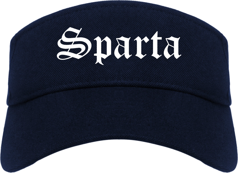 Sparta Wisconsin WI Old English Mens Visor Cap Hat Navy Blue