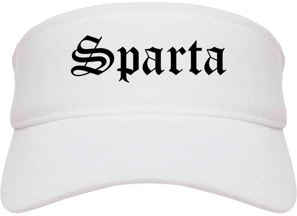 Sparta Wisconsin WI Old English Mens Visor Cap Hat White