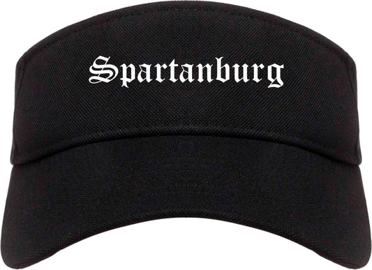 Spartanburg South Carolina SC Old English Mens Visor Cap Hat Black