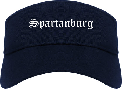 Spartanburg South Carolina SC Old English Mens Visor Cap Hat Navy Blue
