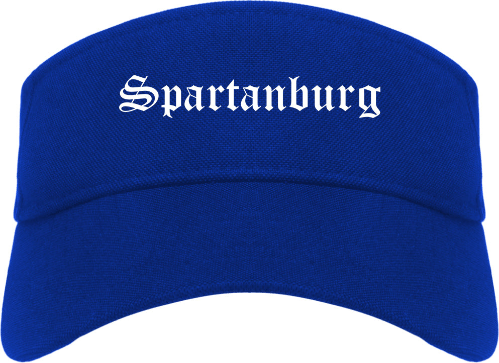Spartanburg South Carolina SC Old English Mens Visor Cap Hat Royal Blue