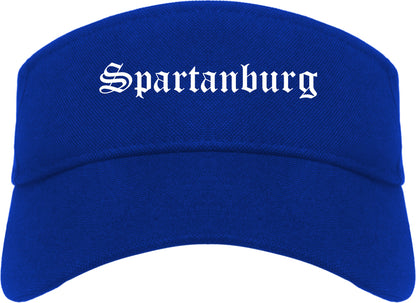Spartanburg South Carolina SC Old English Mens Visor Cap Hat Royal Blue