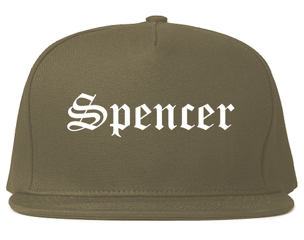 Spencer Iowa IA Old English Mens Snapback Hat Grey