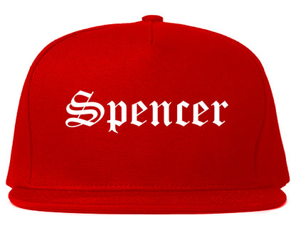 Spencer Iowa IA Old English Mens Snapback Hat Red