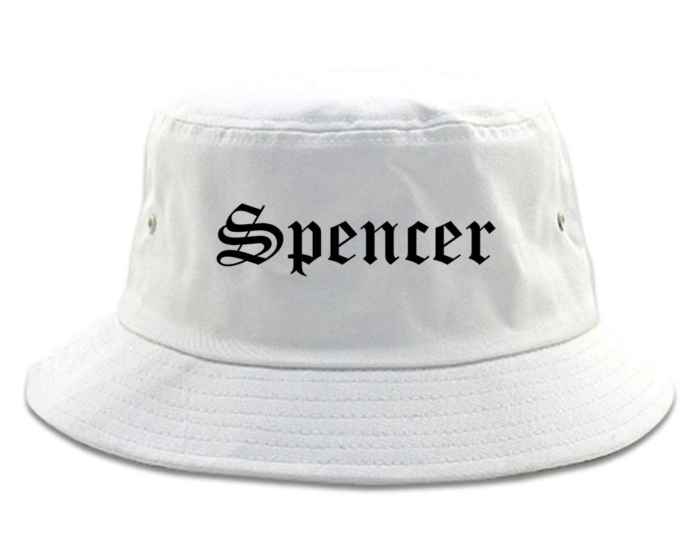 Spencer Iowa IA Old English Mens Bucket Hat White