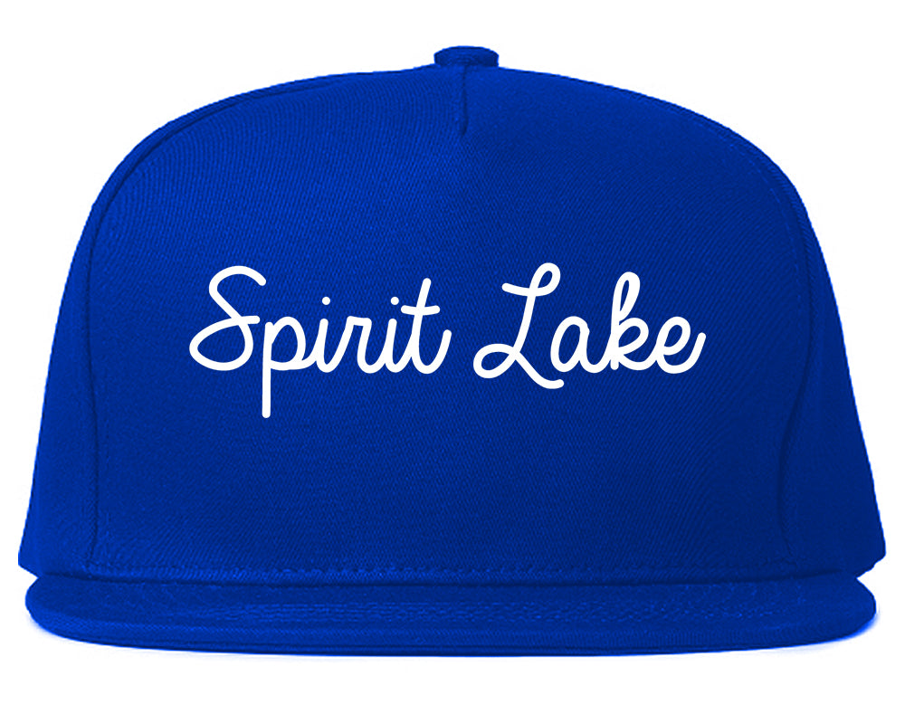 Spirit Lake Iowa IA Script Mens Snapback Hat Royal Blue