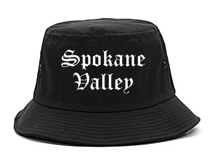 Spokane Valley Washington WA Old English Mens Bucket Hat Black