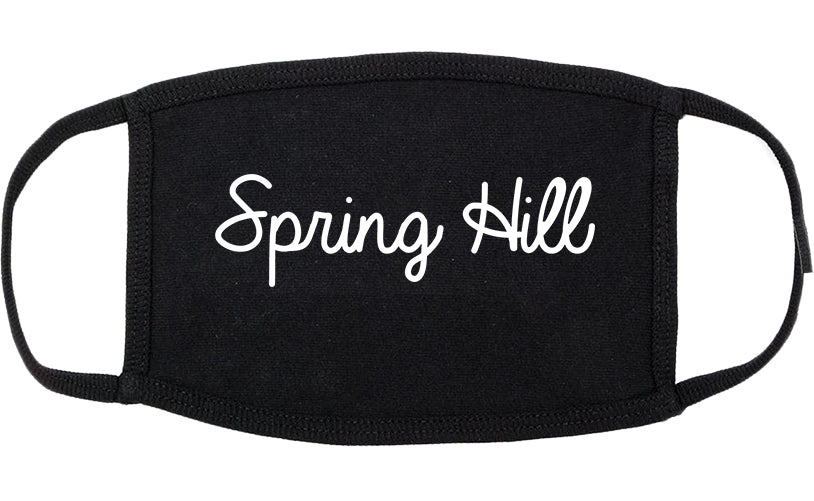 Spring Hill Kansas KS Script Cotton Face Mask Black