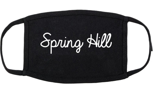 Spring Hill Kansas KS Script Cotton Face Mask Black