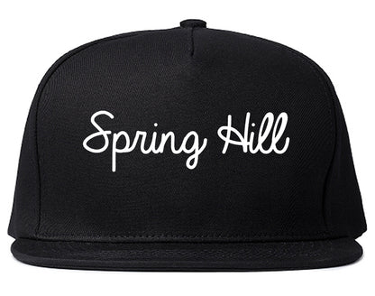 Spring Hill Kansas KS Script Mens Snapback Hat Black