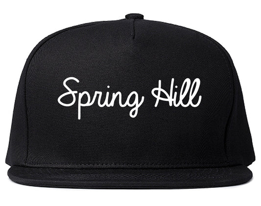 Spring Hill Kansas KS Script Mens Snapback Hat Black