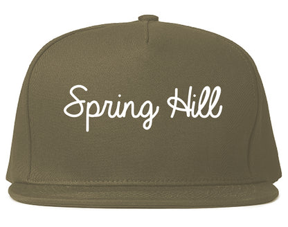 Spring Hill Kansas KS Script Mens Snapback Hat Grey