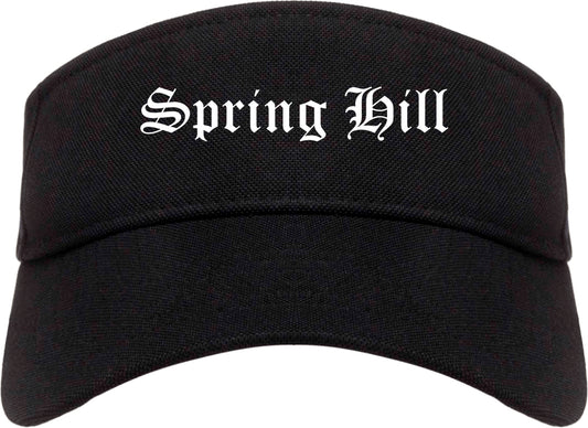 Spring Hill Kansas KS Old English Mens Visor Cap Hat Black