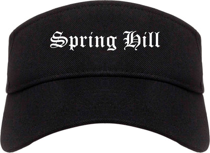 Spring Hill Kansas KS Old English Mens Visor Cap Hat Black