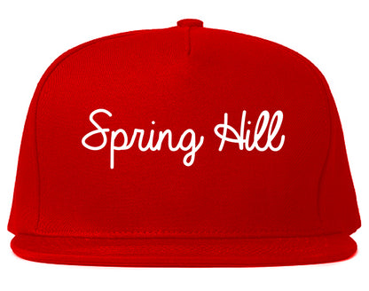 Spring Hill Tennessee TN Script Mens Snapback Hat Red