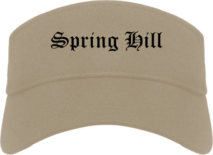 Spring Hill Tennessee TN Old English Mens Visor Cap Hat Khaki