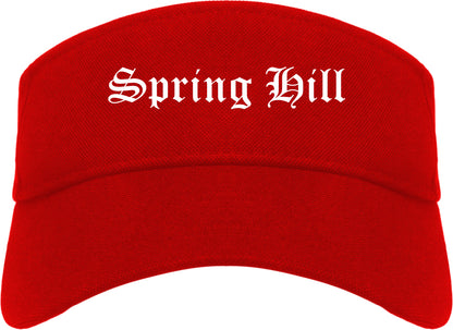Spring Hill Tennessee TN Old English Mens Visor Cap Hat Red