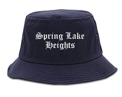 Spring Lake Heights New Jersey NJ Old English Mens Bucket Hat Navy Blue