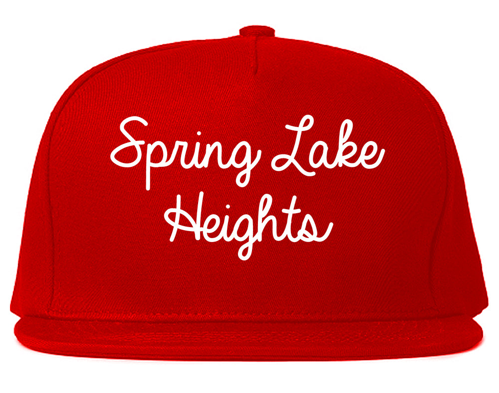 Spring Lake Heights New Jersey NJ Script Mens Snapback Hat Red
