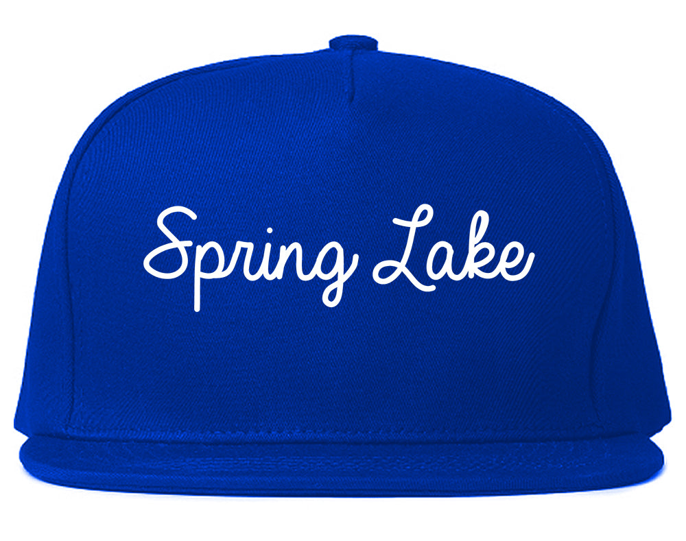 Spring Lake North Carolina NC Script Mens Snapback Hat Royal Blue