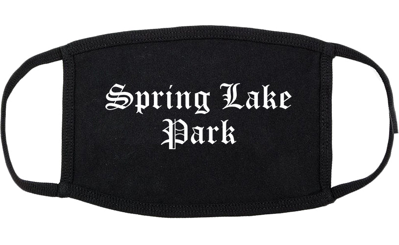 Spring Lake Park Minnesota MN Old English Cotton Face Mask Black