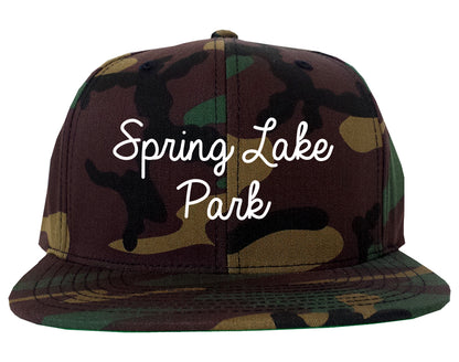 Spring Lake Park Minnesota MN Script Mens Snapback Hat Army Camo