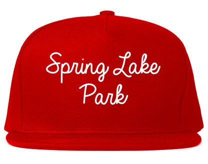 Spring Lake Park Minnesota MN Script Mens Snapback Hat Red