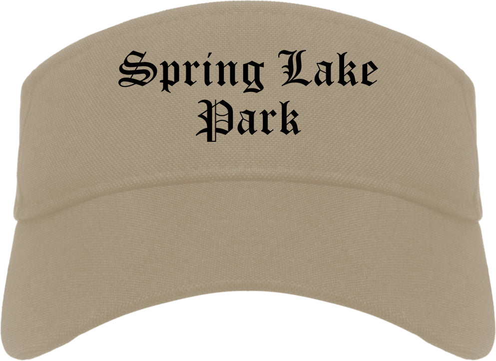 Spring Lake Park Minnesota MN Old English Mens Visor Cap Hat Khaki