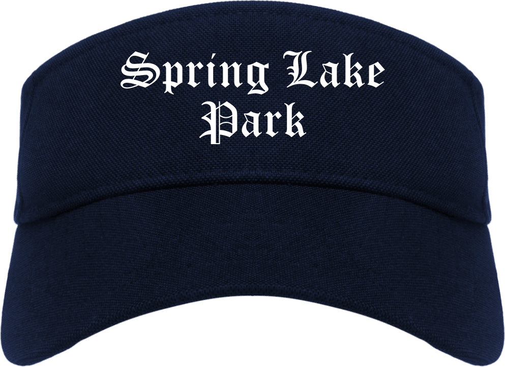 Spring Lake Park Minnesota MN Old English Mens Visor Cap Hat Navy Blue