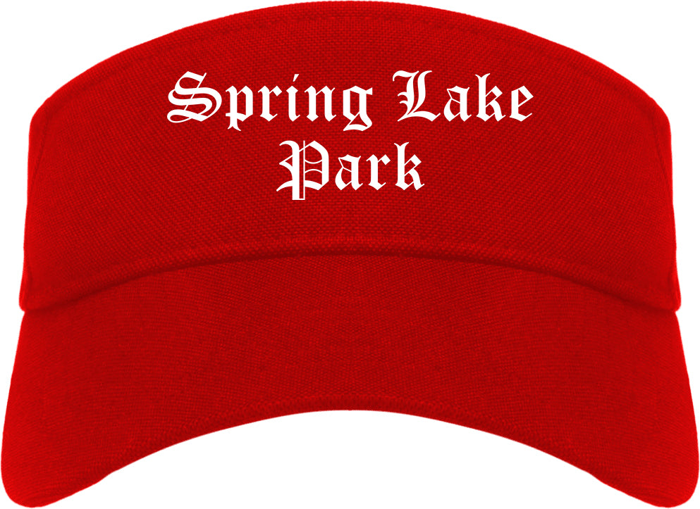 Spring Lake Park Minnesota MN Old English Mens Visor Cap Hat Red