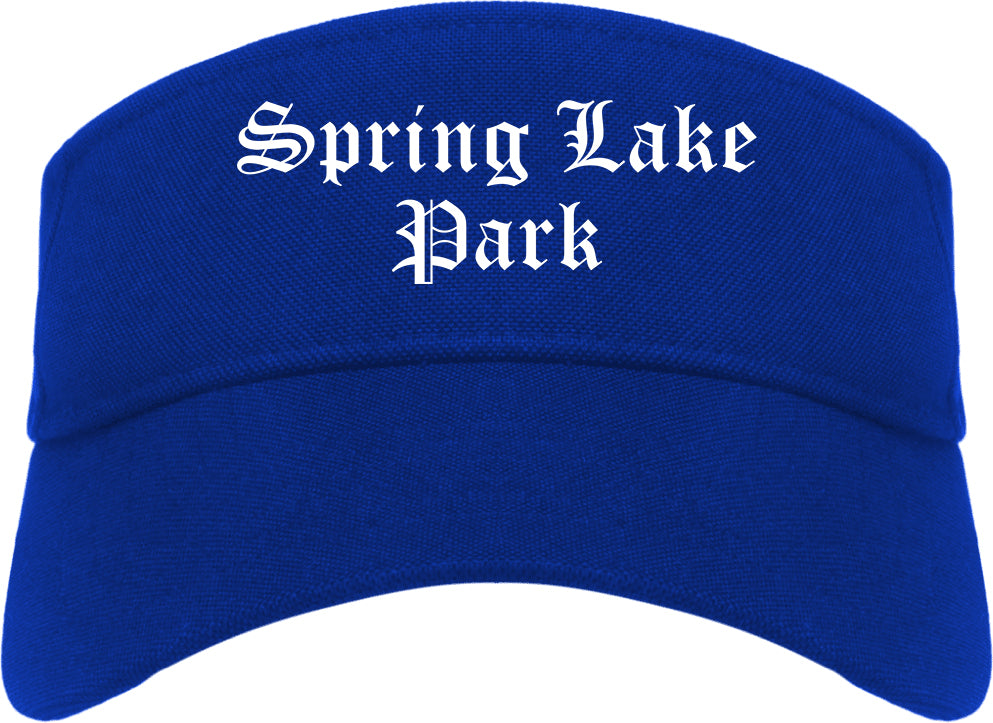 Spring Lake Park Minnesota MN Old English Mens Visor Cap Hat Royal Blue