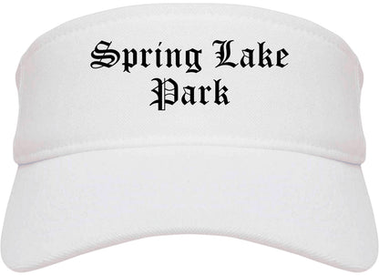 Spring Lake Park Minnesota MN Old English Mens Visor Cap Hat White
