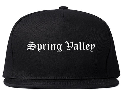 Spring Valley Illinois IL Old English Mens Snapback Hat Black