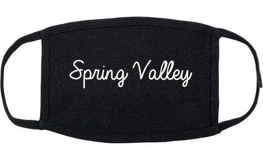 Spring Valley Illinois IL Script Cotton Face Mask Black
