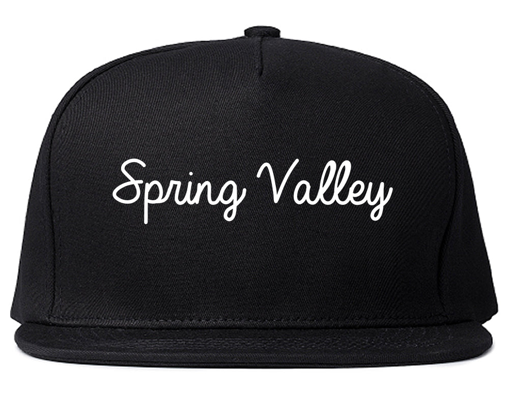 Spring Valley Illinois IL Script Mens Snapback Hat Black